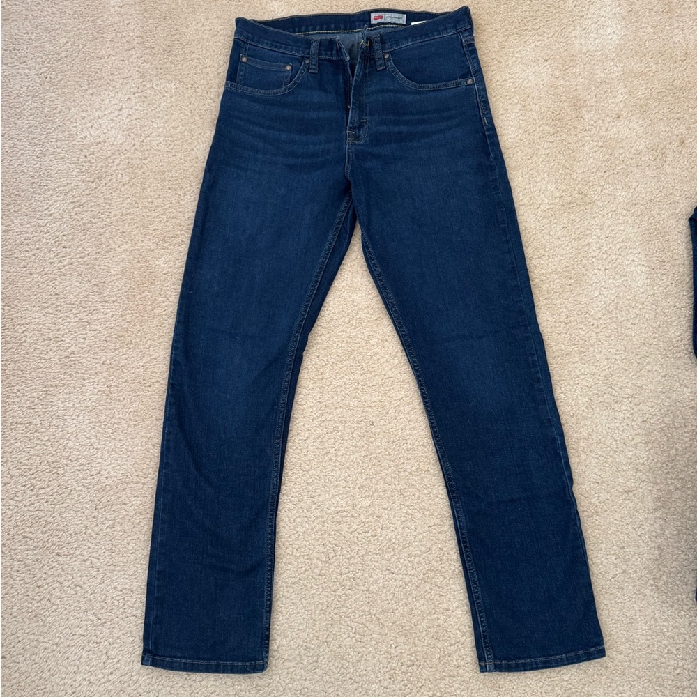 Wrangler Men's Deep Indigo Slim Straight Stretch Jeans 30x32
